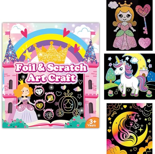 PATPAT® Foil Fun, Scratch Art Book for Kids, Arts and Crafts Kit PATPAT® Foil Fun, Scratch Art Book for Kids, Arts and Crafts Kit